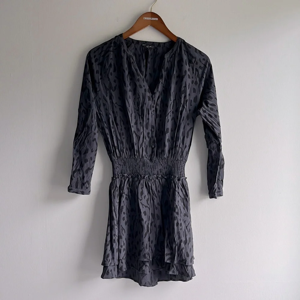 Rails Jasmine Ash Cheetah long sleeve mini dress